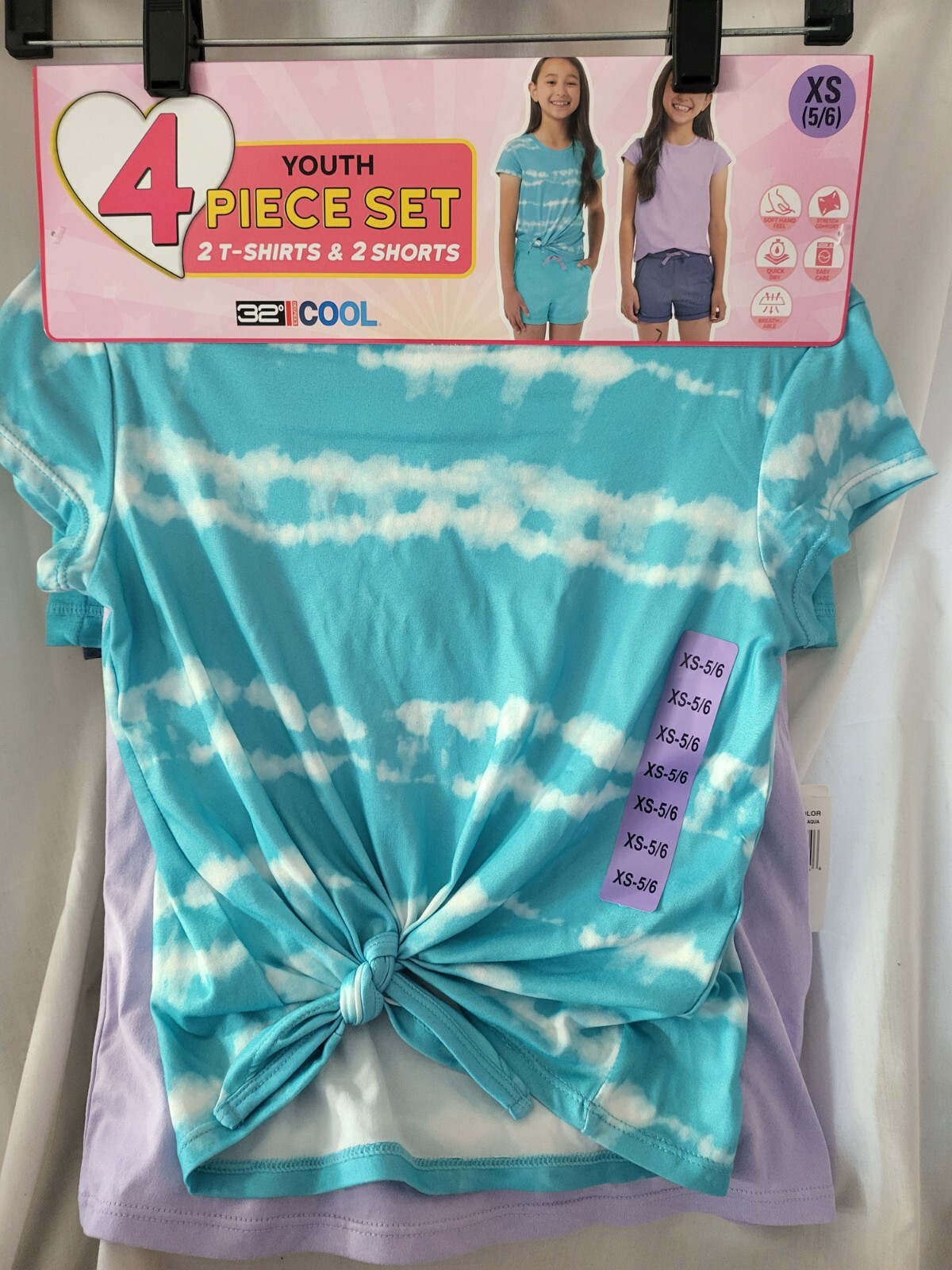 32° Cool Youth Girl 4 Piece Set, Aqua, Size XS (5/6) **BRAND NEW**