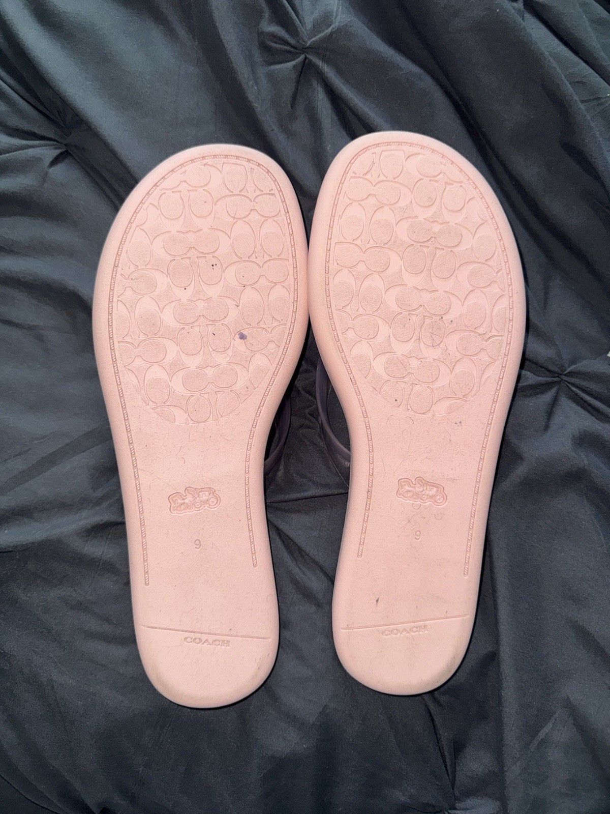 Coach Women’s Signature Flip Flop Sandals Pink Slip On B US 9 EU 40 UK 7