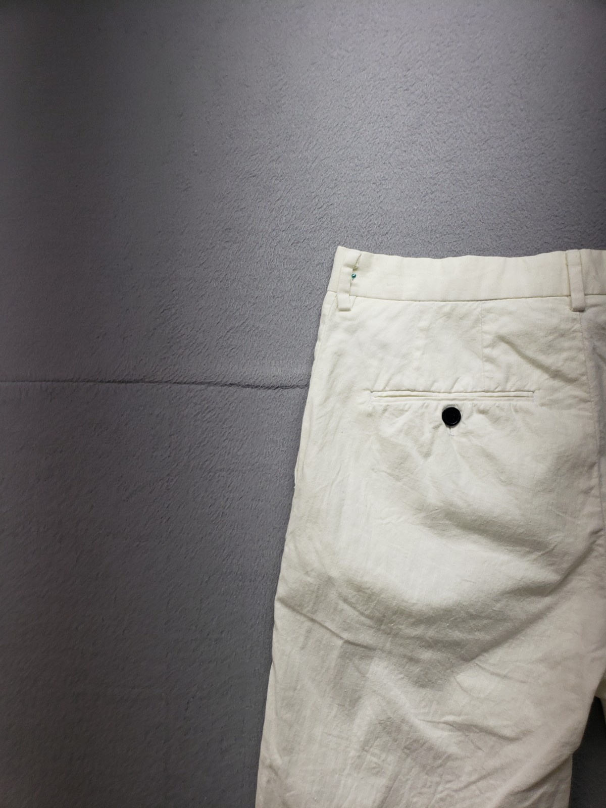 H&M Men Chino Pant 30 White Slim Fit Flat Front Mid Rise Preppy Casual Workwear