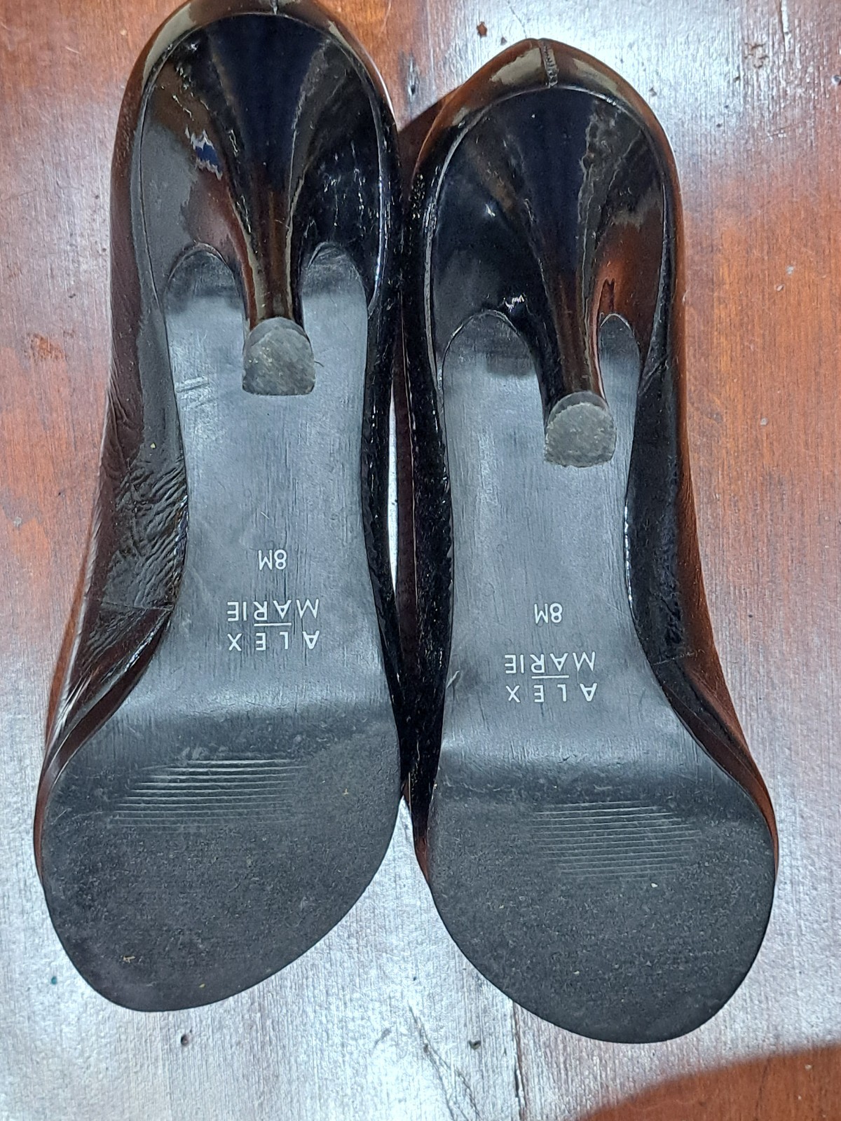 Alex Marie black peep toe high heel shoes size 8