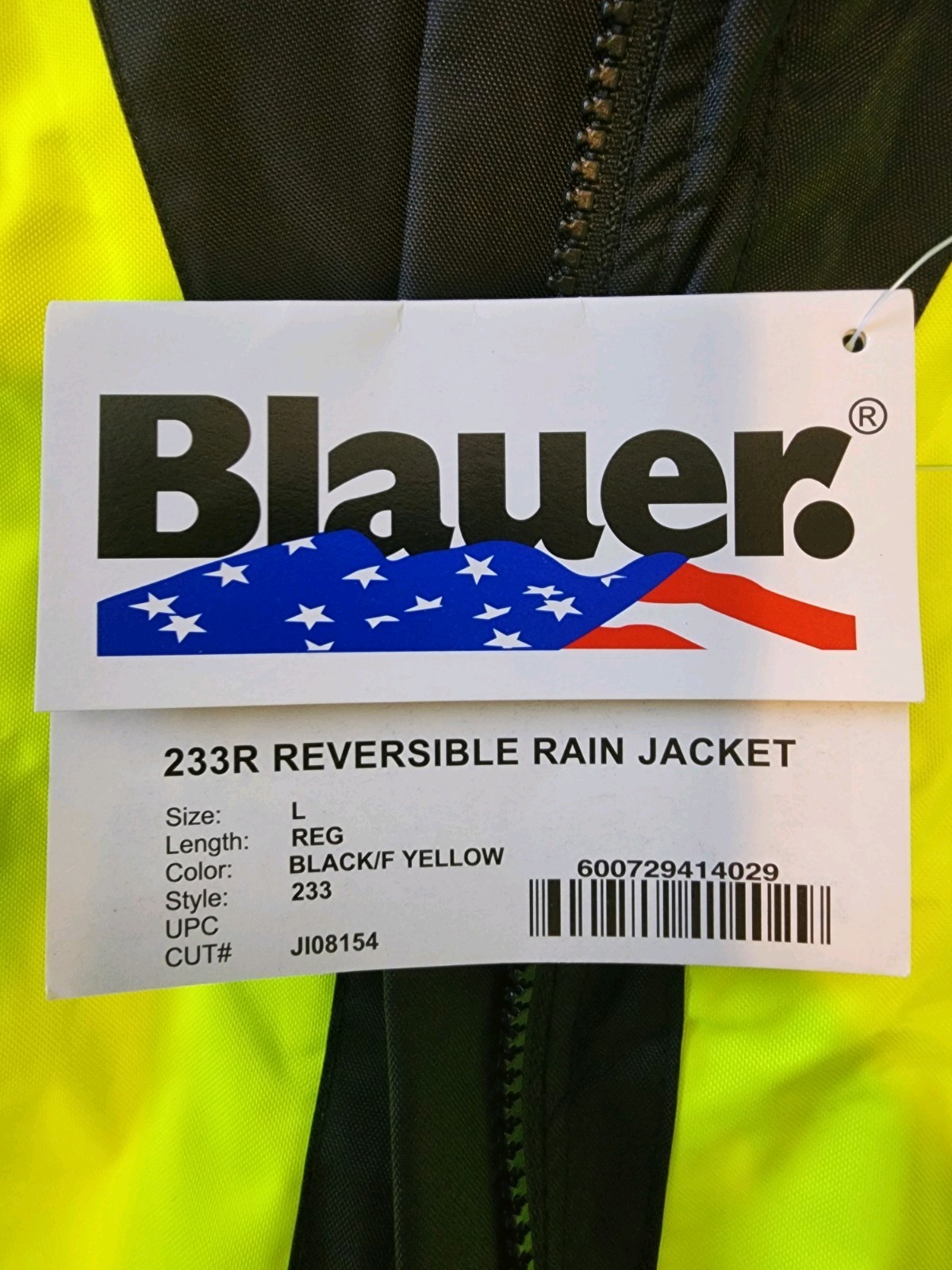🛑Blauer 233R B.DRY Reversible Rain Jacket Hi-Vis Yellow SAFETY NWT L WORKWEAR