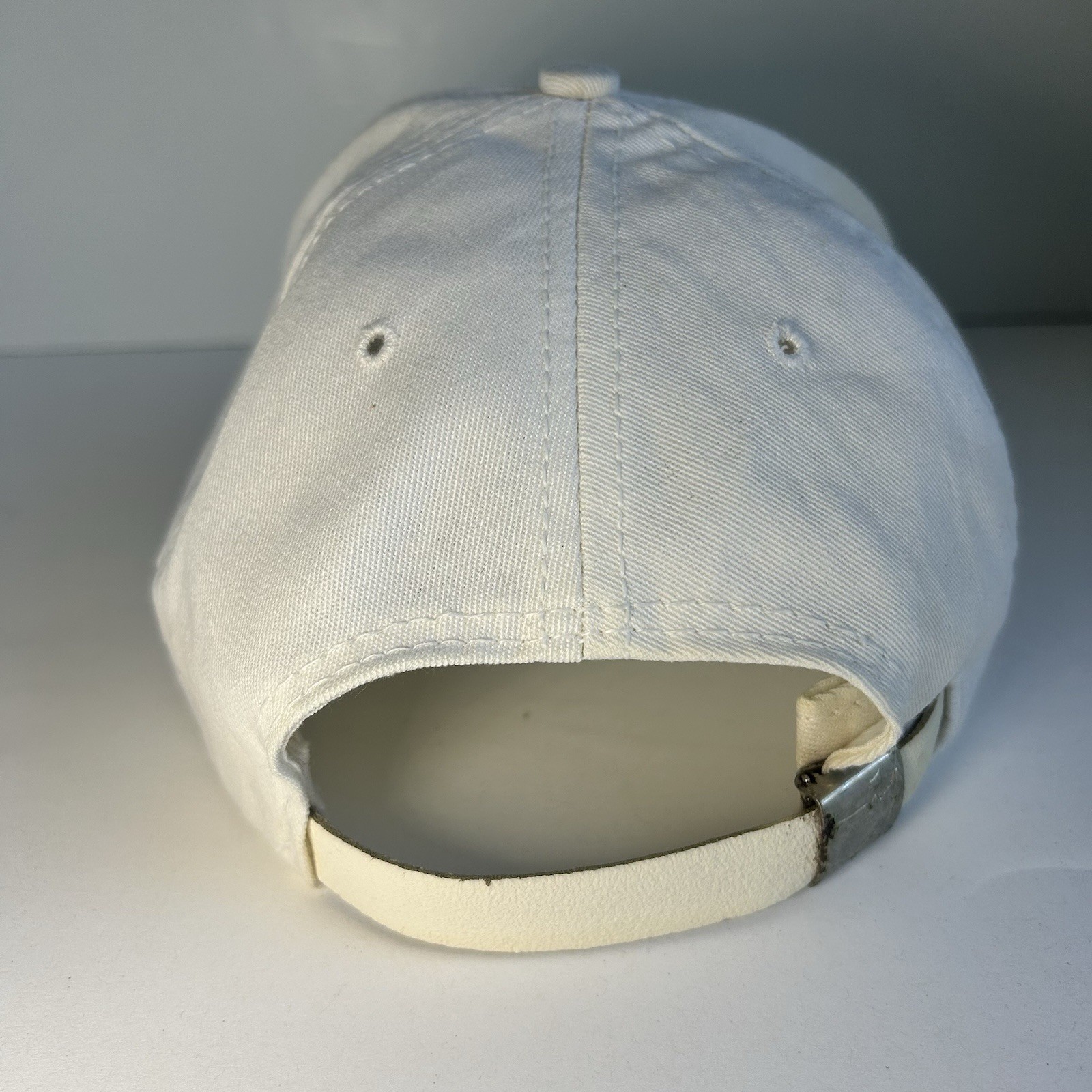 Vintage American Needle Masters Golf Hat White Leather Strapback 90’s RARE