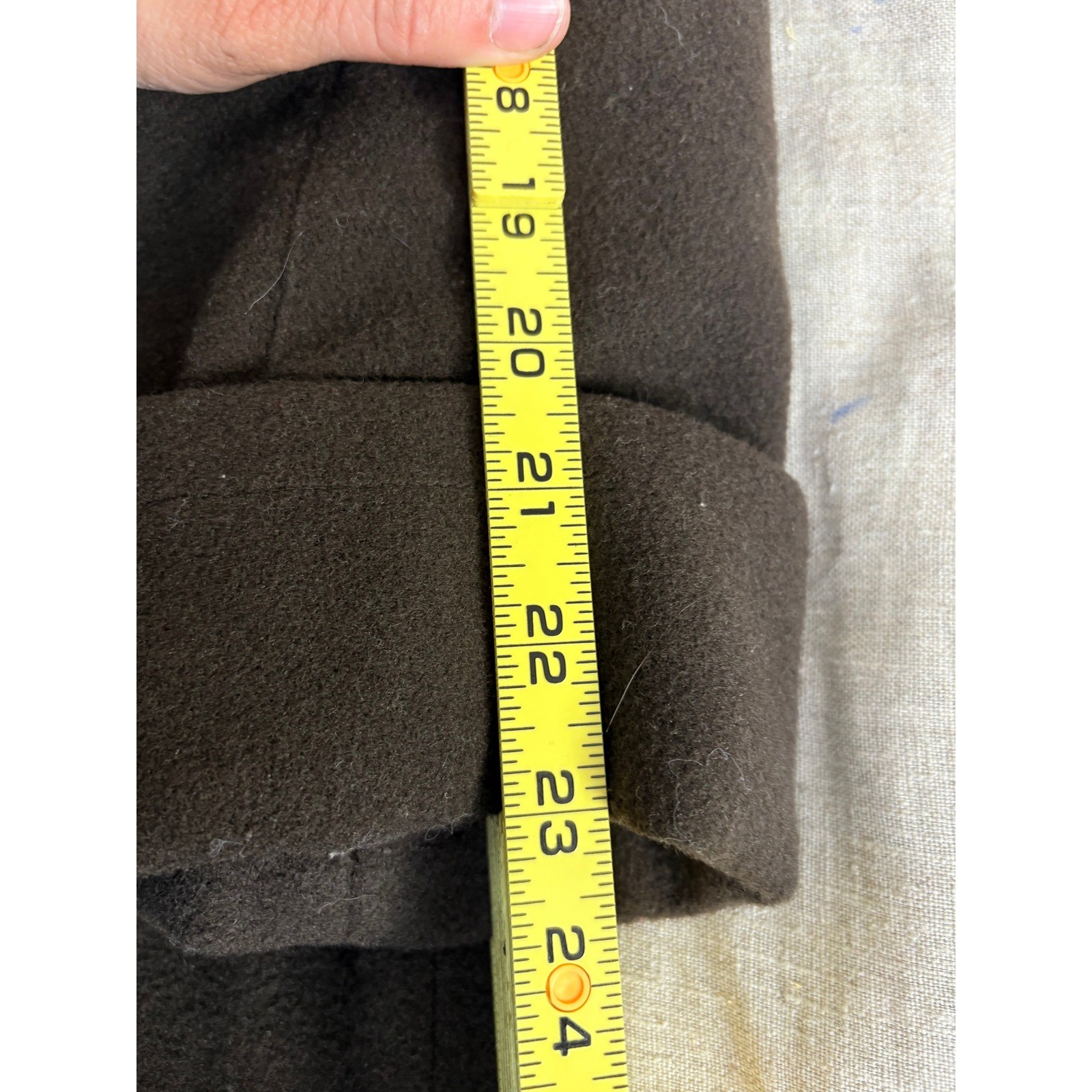 Benard Holtzman Harve Benard Brown 100% Wool Double Breasted Long Coat Mens 16