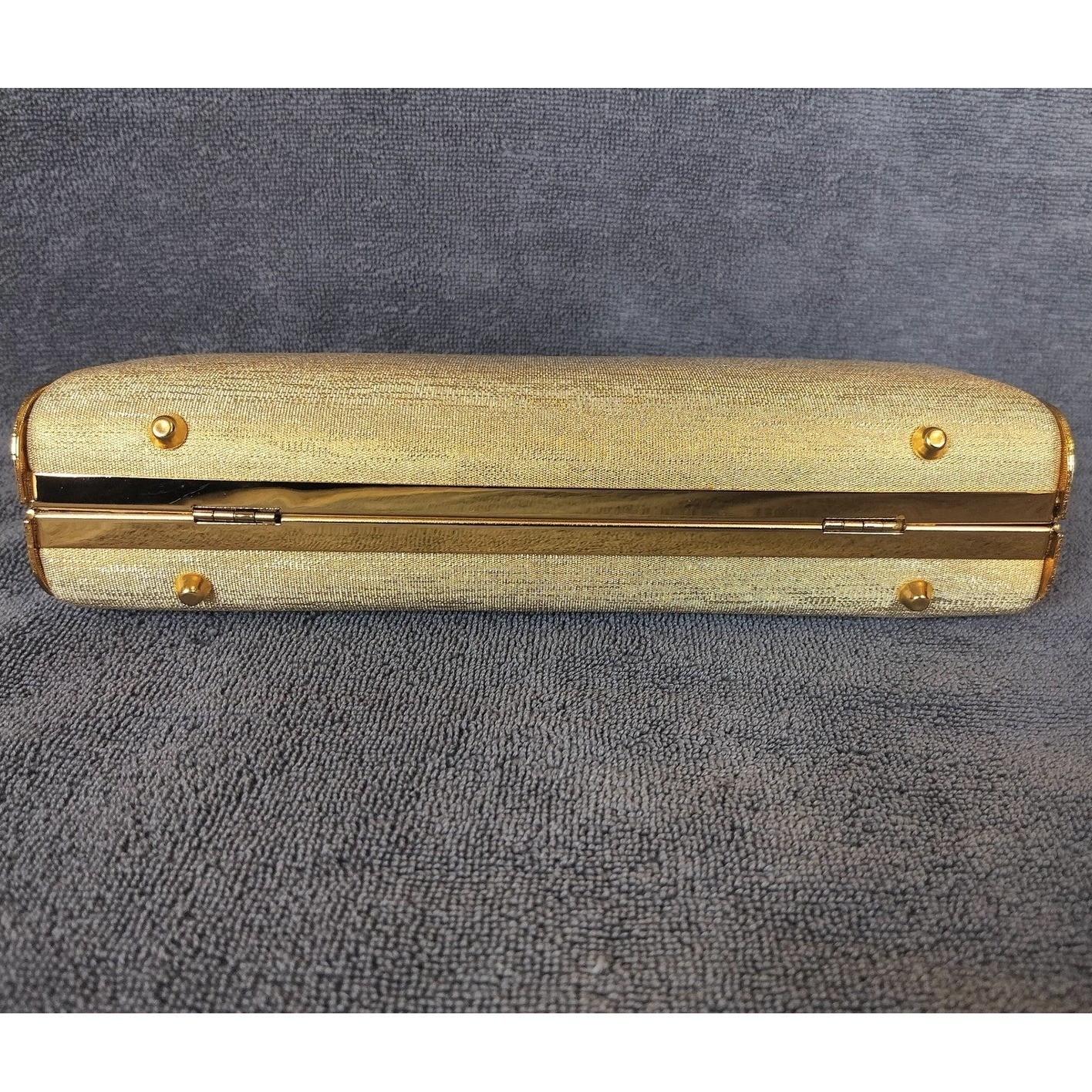 Vintage Gold Hard Shell Evening Clutch Gold