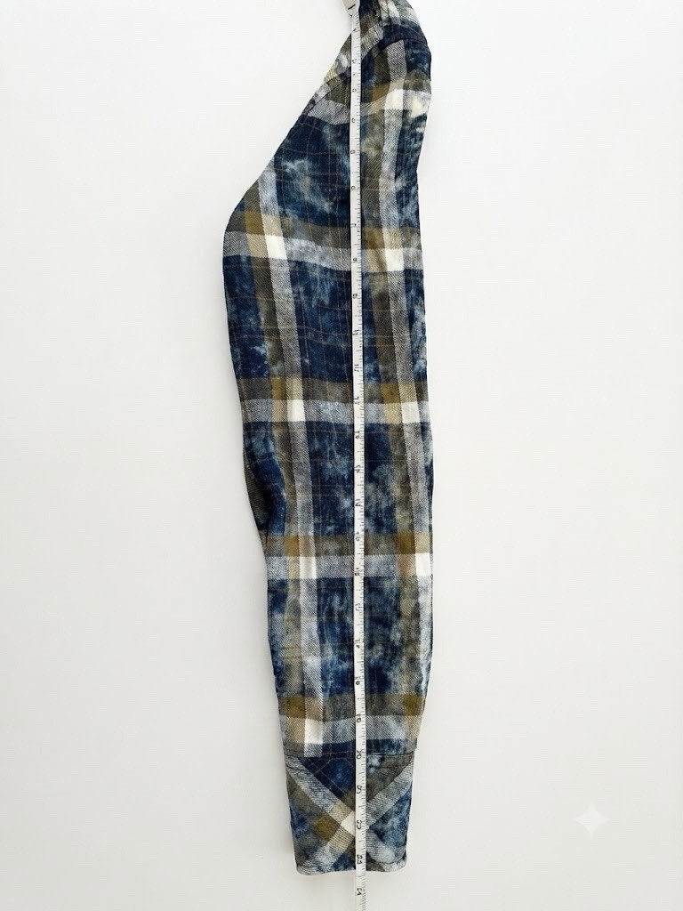 Wrangler Reworked Bleached Plaid Flannel Shirt M Western Grunge Festival