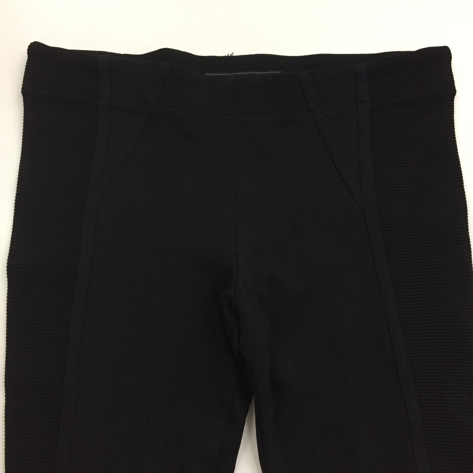 BCBGMAXAZRIA Black Ribbed Fabric Insert Slim Fit Leggings Womens sz Small