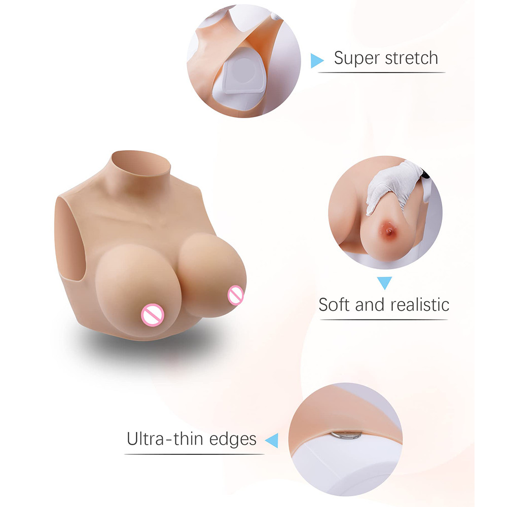 Silicone Breast Plate Forms Crossdresser Drag Queen Fake Breast Enhancer B-H Cup