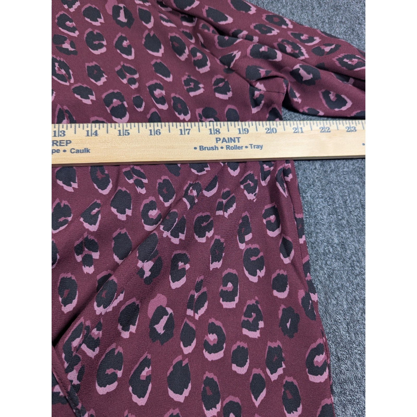 7 For All Mankind Womens Leopard Print Surplice Blouse Burgundy Pink Small
