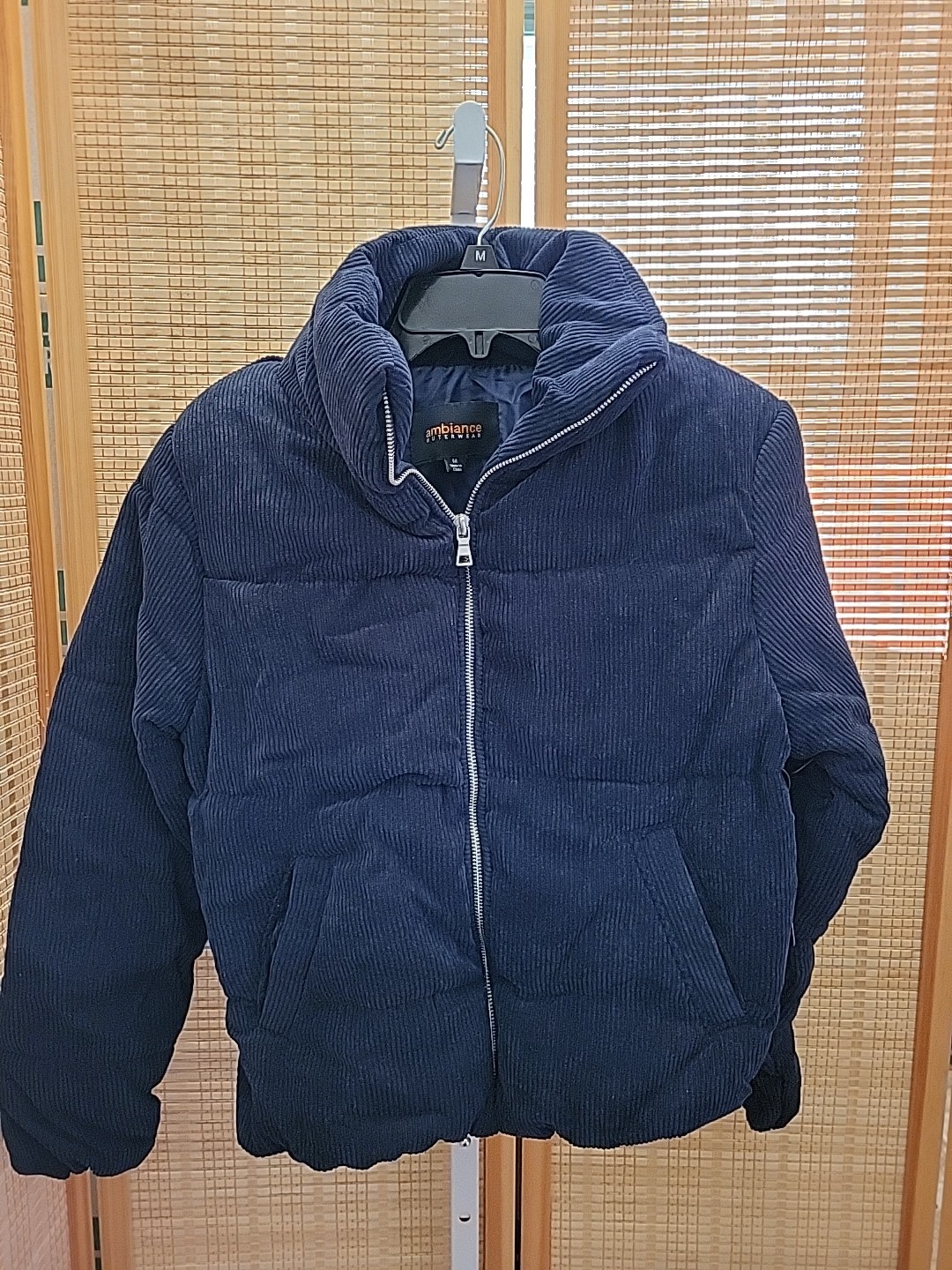 Ambiance Outerwear Jackets Womens Size Medium Blue Polyester Pockets Zipper
