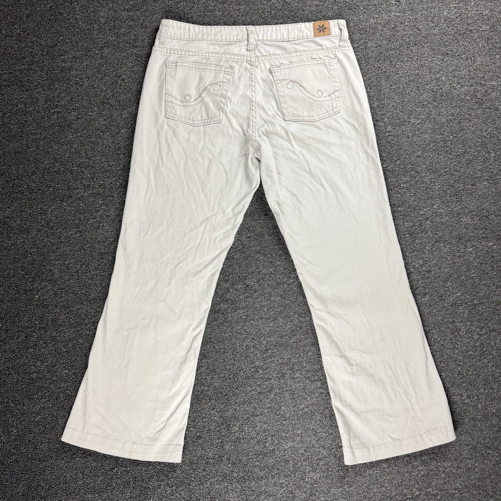 Y2K Capri Cropped SO Stretch Juniors Size 9 Tall/ WMs 6 Solid Cream Beige Pants
