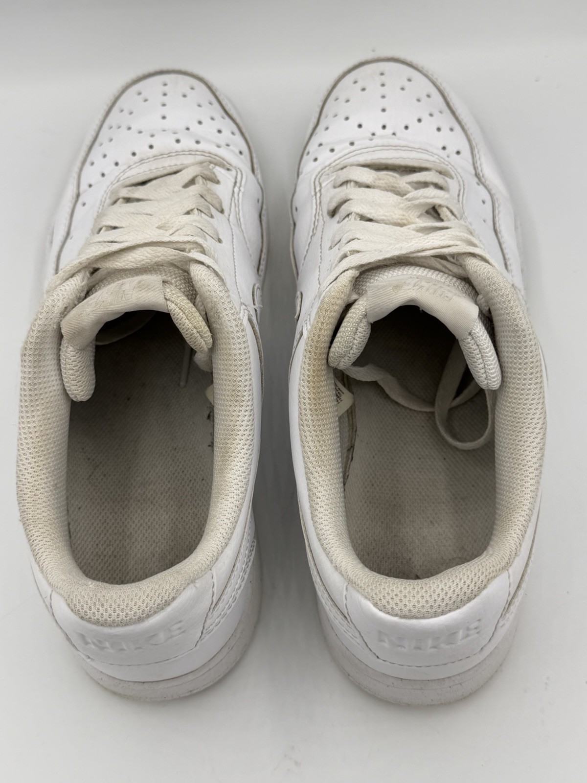 Nike Court Vision Low Men White Leather Sneakers Size 9.5 DH2987 100