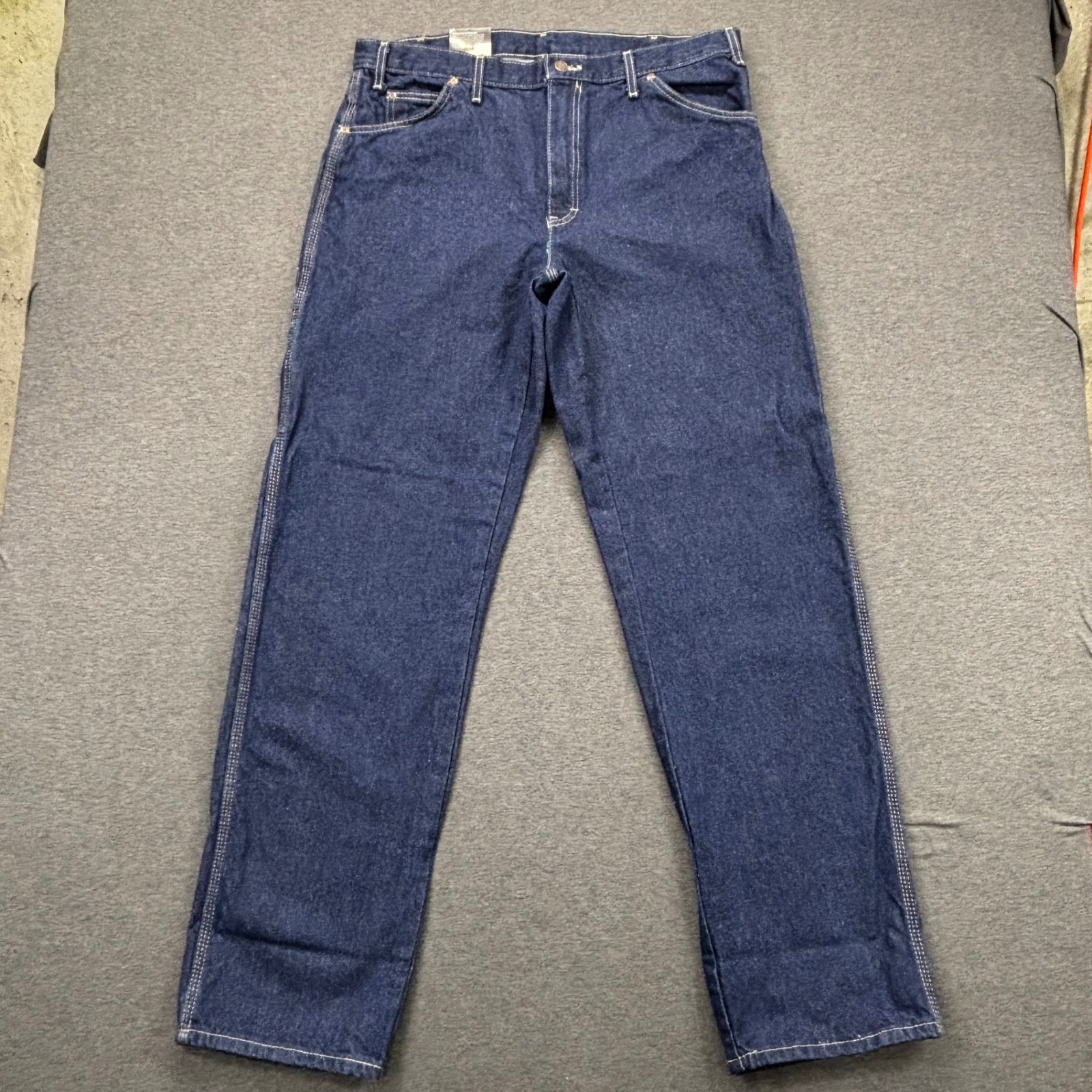 Dickies Carpenter Jeans Mens 36X34 Relaxed Fit Blue Utility Loop Pockets NEW