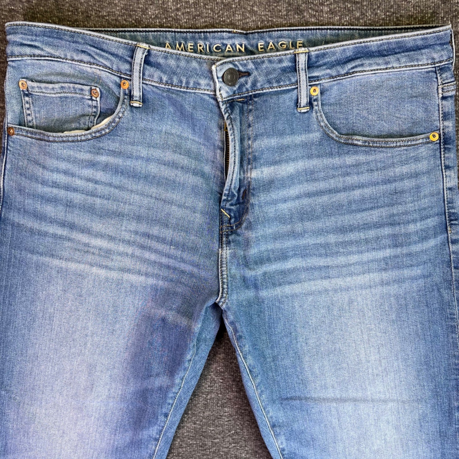 American Eagle Jeans Mens 36×32 Light Blue Western Bootcut Airflex+ Denim Y2K