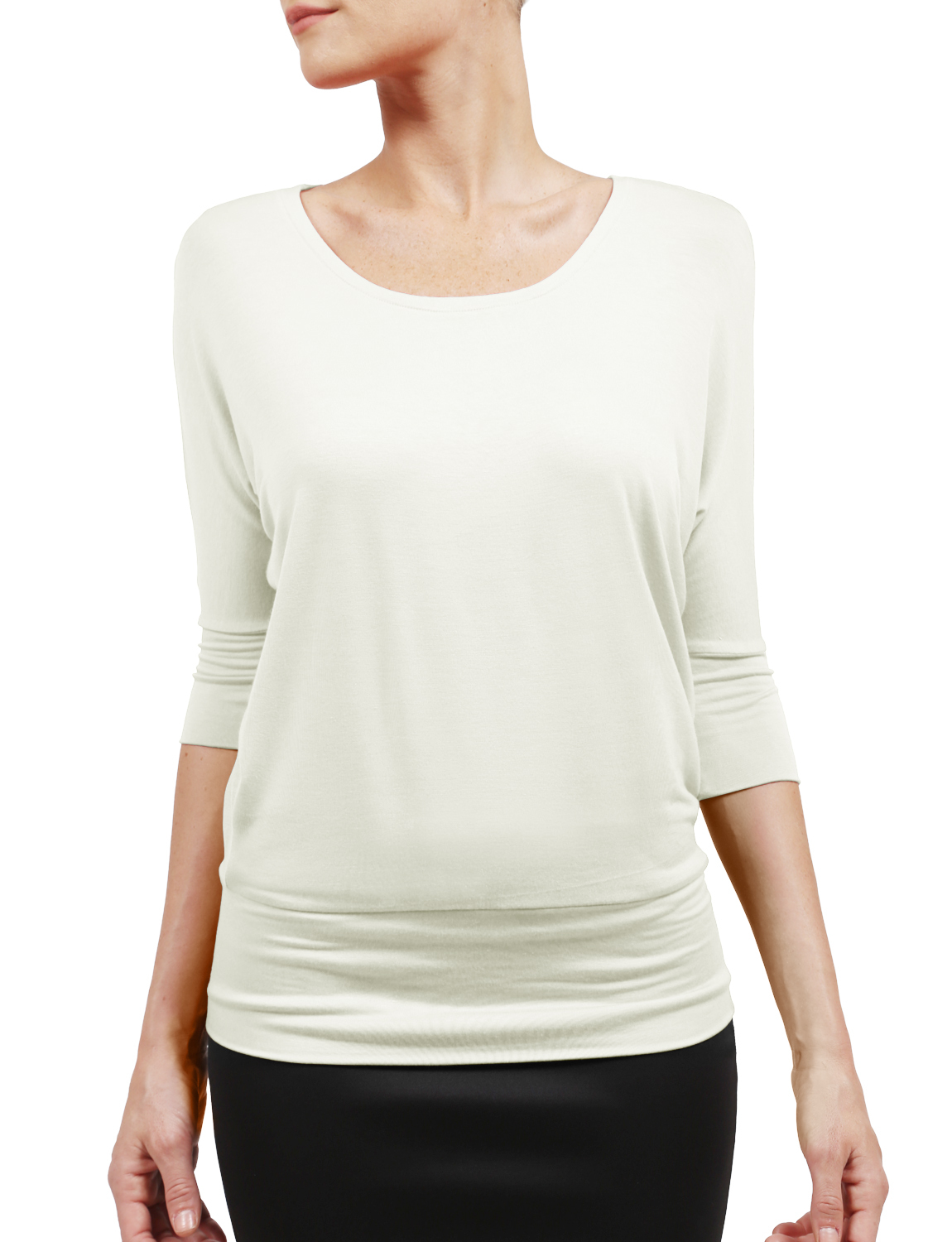 NE PEOPLE Womens Super Soft 3/4 Sleeve Batwing Dolman Top With Stretch NEWT228