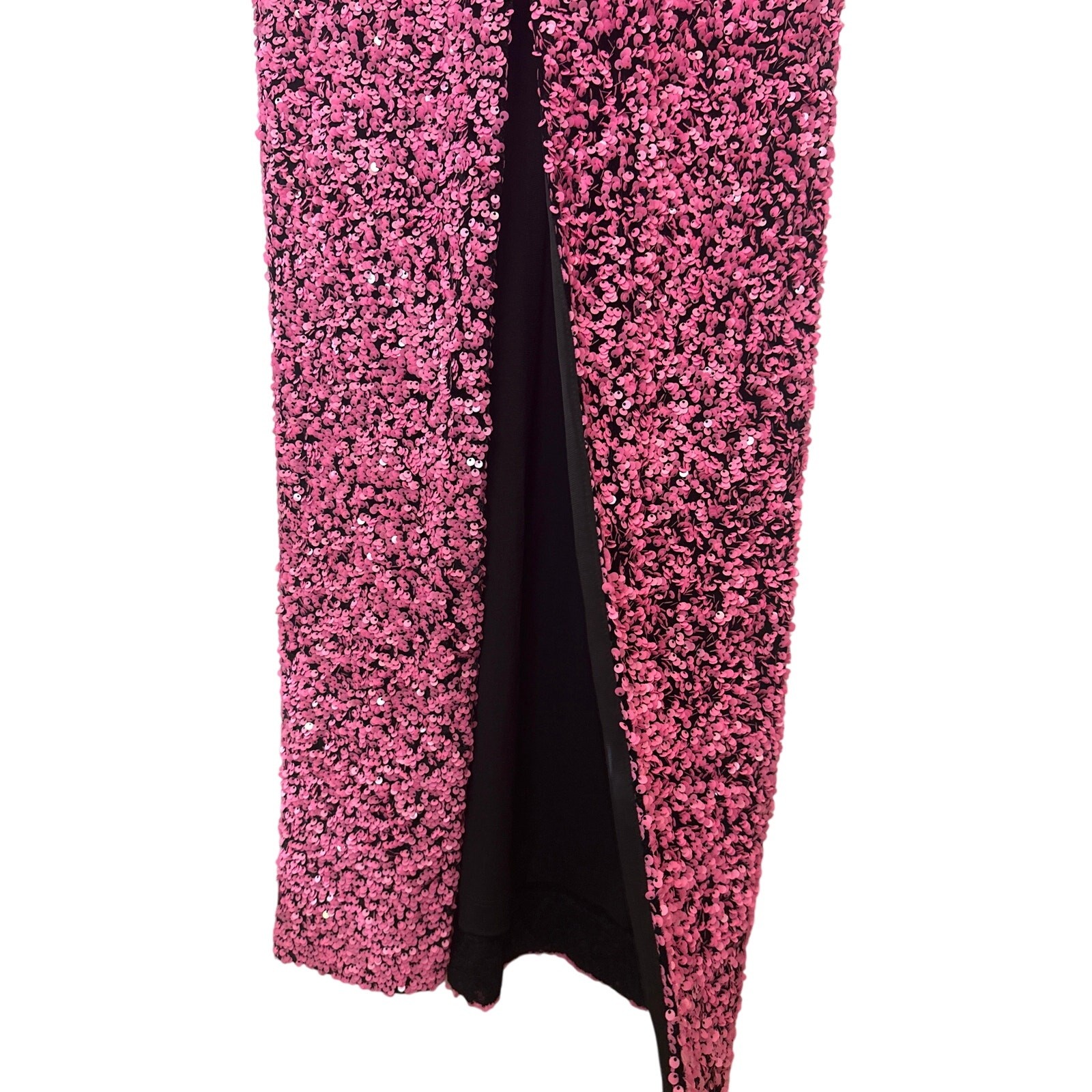 Helsi The Jaime Sequin Column Gown Pink/Black Size S NWT