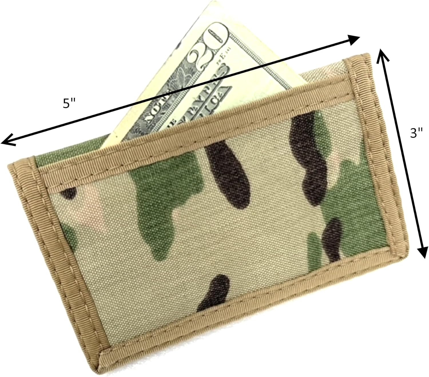 Rainbow of California Front Pocket Wallet Multicam 76PL-V2 Keyring Made in USA