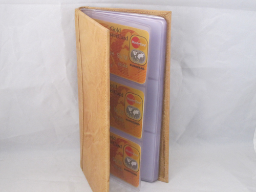 BUSINESS CARD PICTURE HOLDER 24 PAGES NEW TAN LEATHER GIFT IDEA FREE SHIPPING