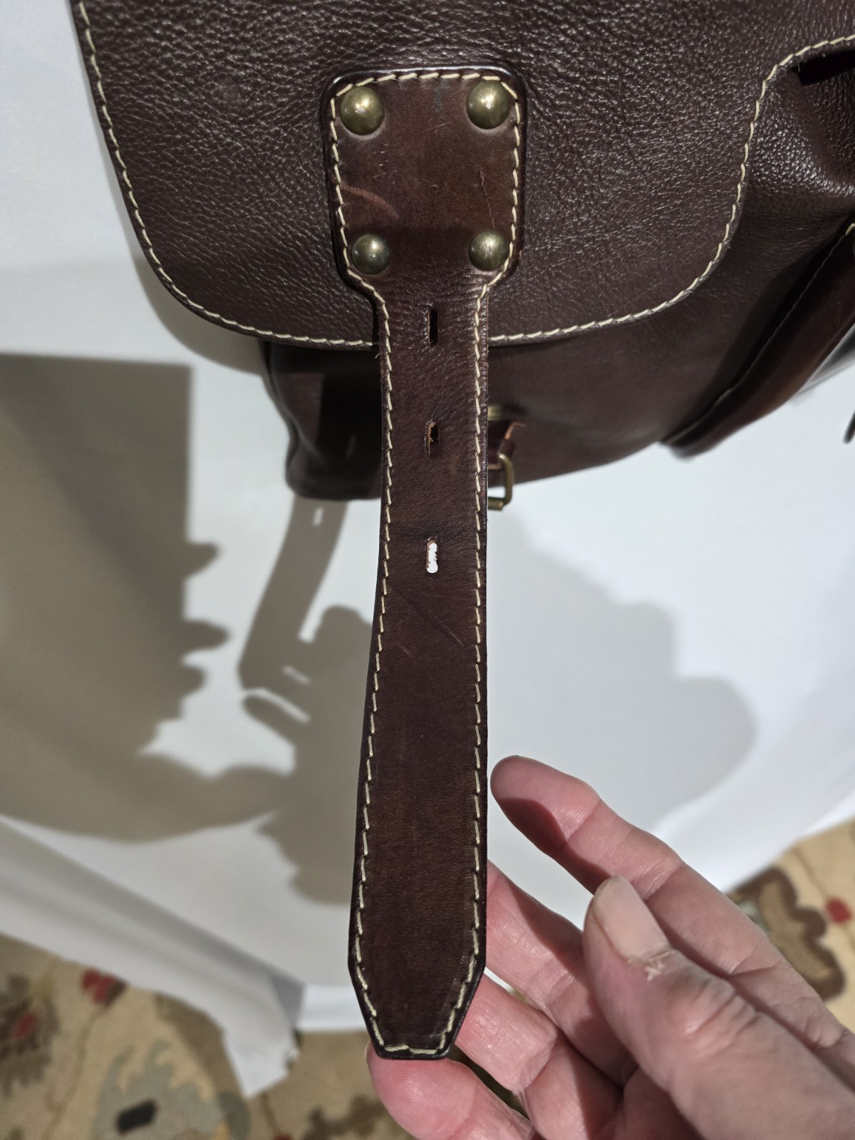 claudia firenze Brown Saddlebag Italian leather Shoulder/crossbody Bag