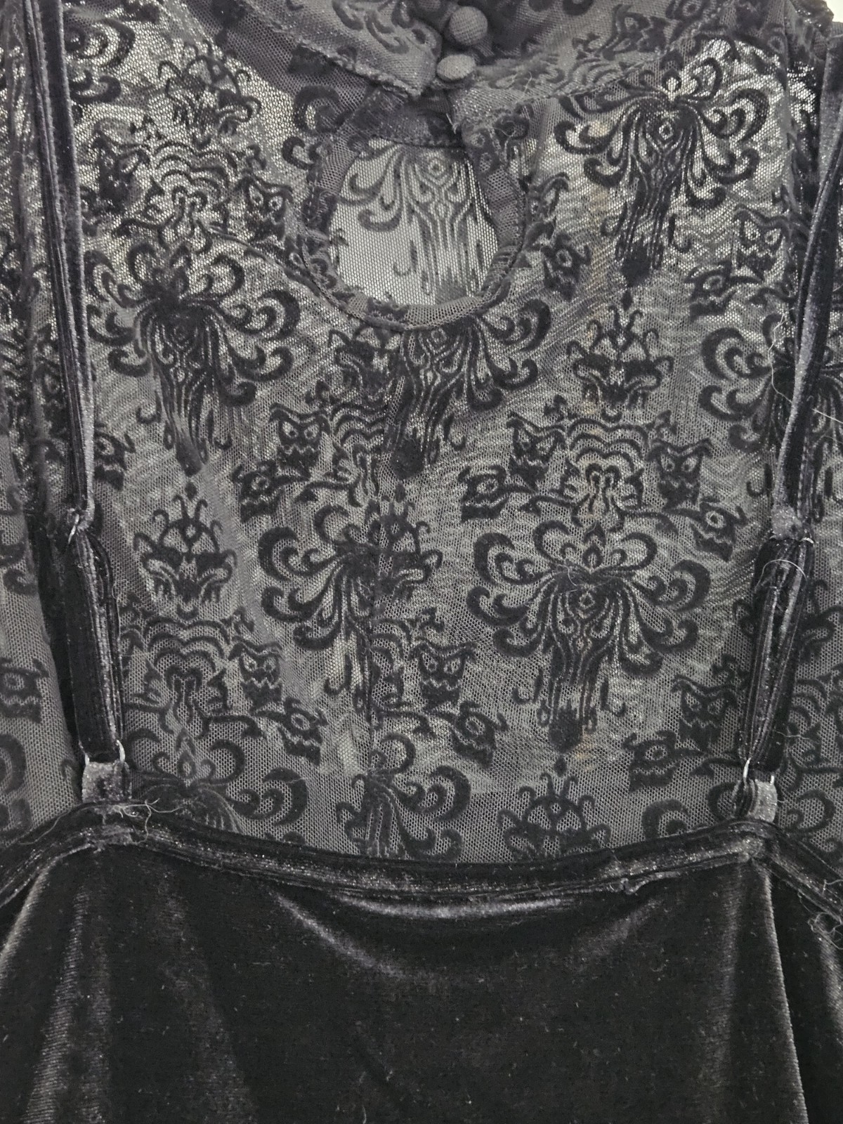 Black Velvet Haunted Mansion Short Sleeve Dress
