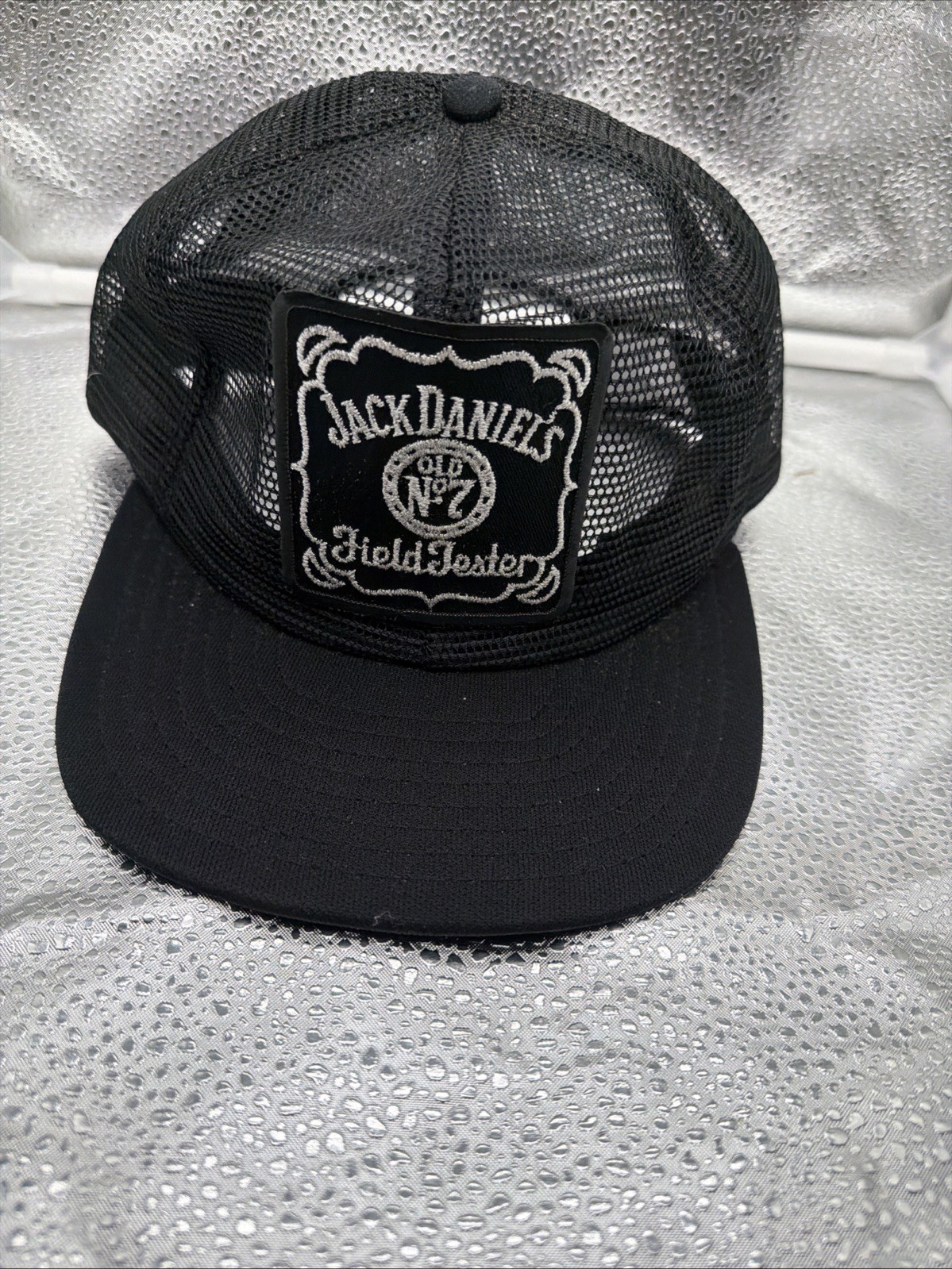 Vintage Jack Daniels Field Tester Patch All Mesh Snapback Trucker Hat USA