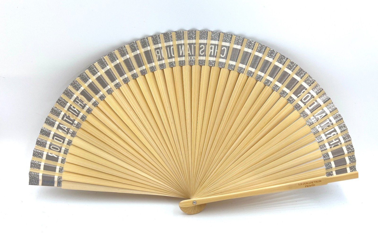 New! Christian Dior DIORIVIERA Folding Bamboo Fan ~ Navy