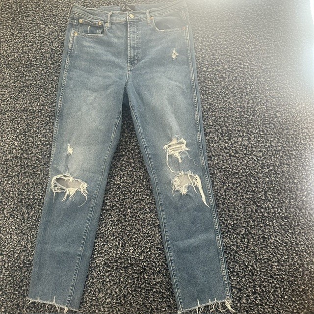 Gap Denim Womens High Rise Vintage Slim Distressed Jeans Medium Wash Size 12/31L