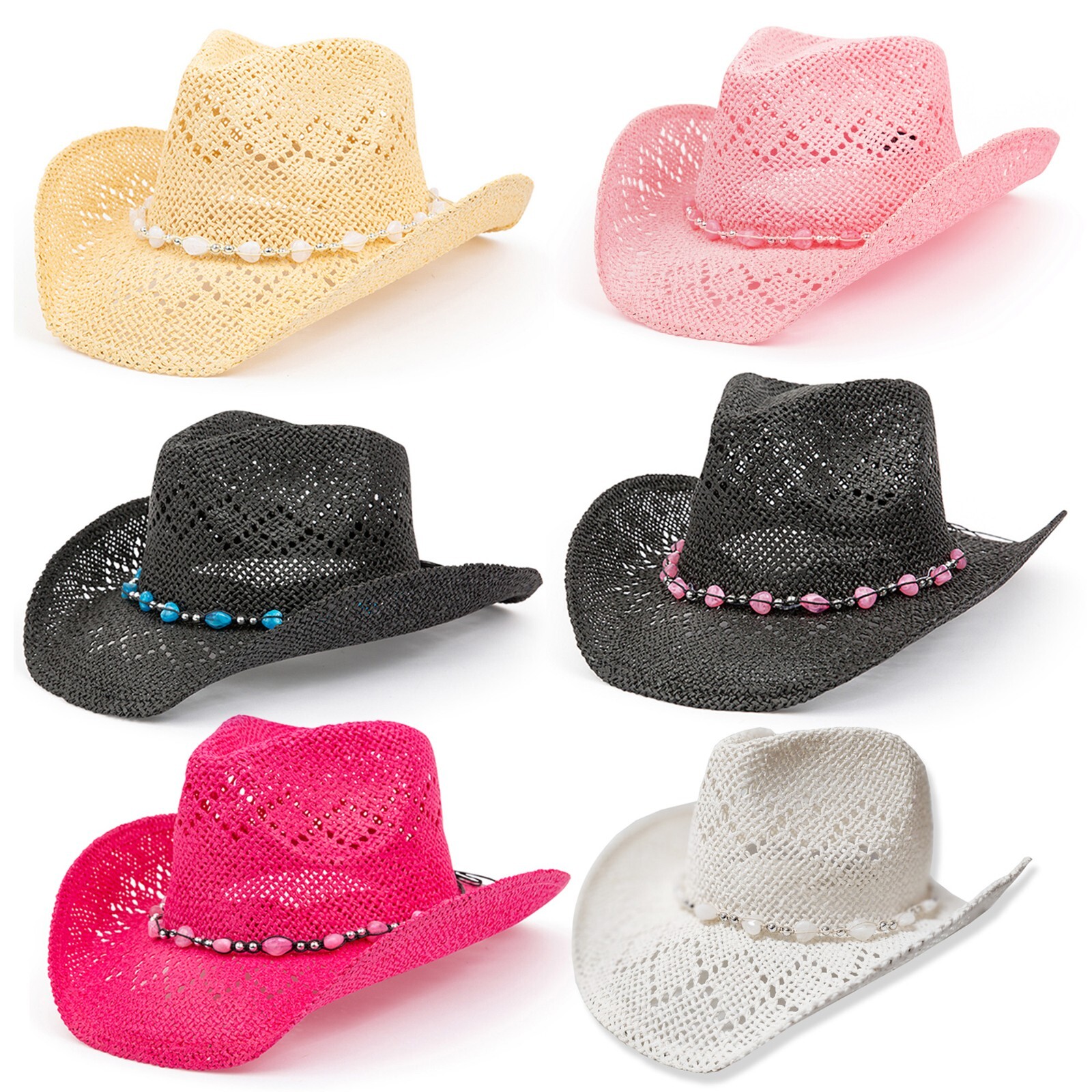 TOVOSO Western Cowgirl Hat, Straw Cowboy Hat for Women with Shapeable Brim