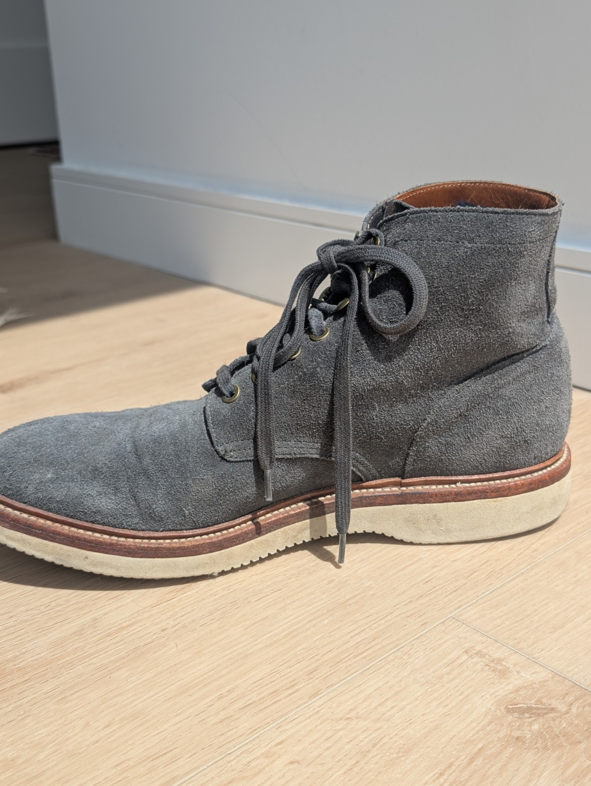 Grant Stone Blue Storm Suede Diesel Boots Lace-Up Vibram Sole Men 11.5D