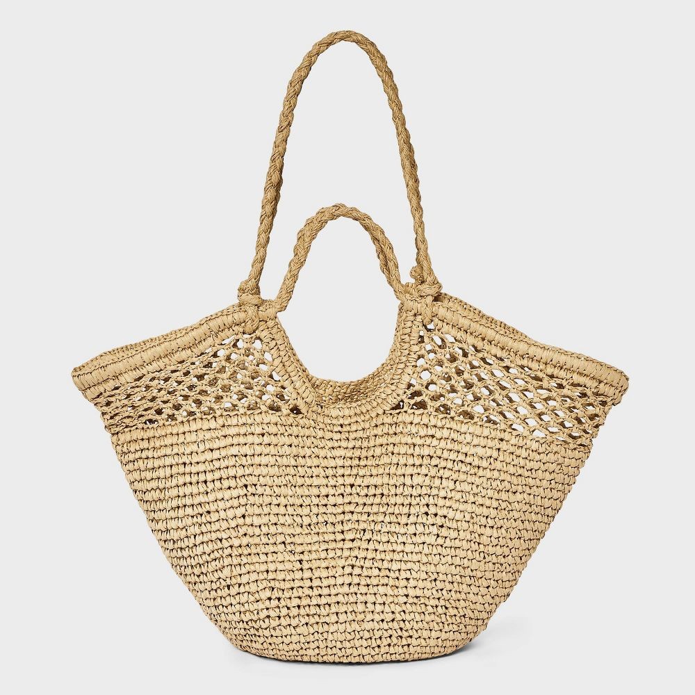 Straw Crochet Fan Tote Bag – A New Day Natural