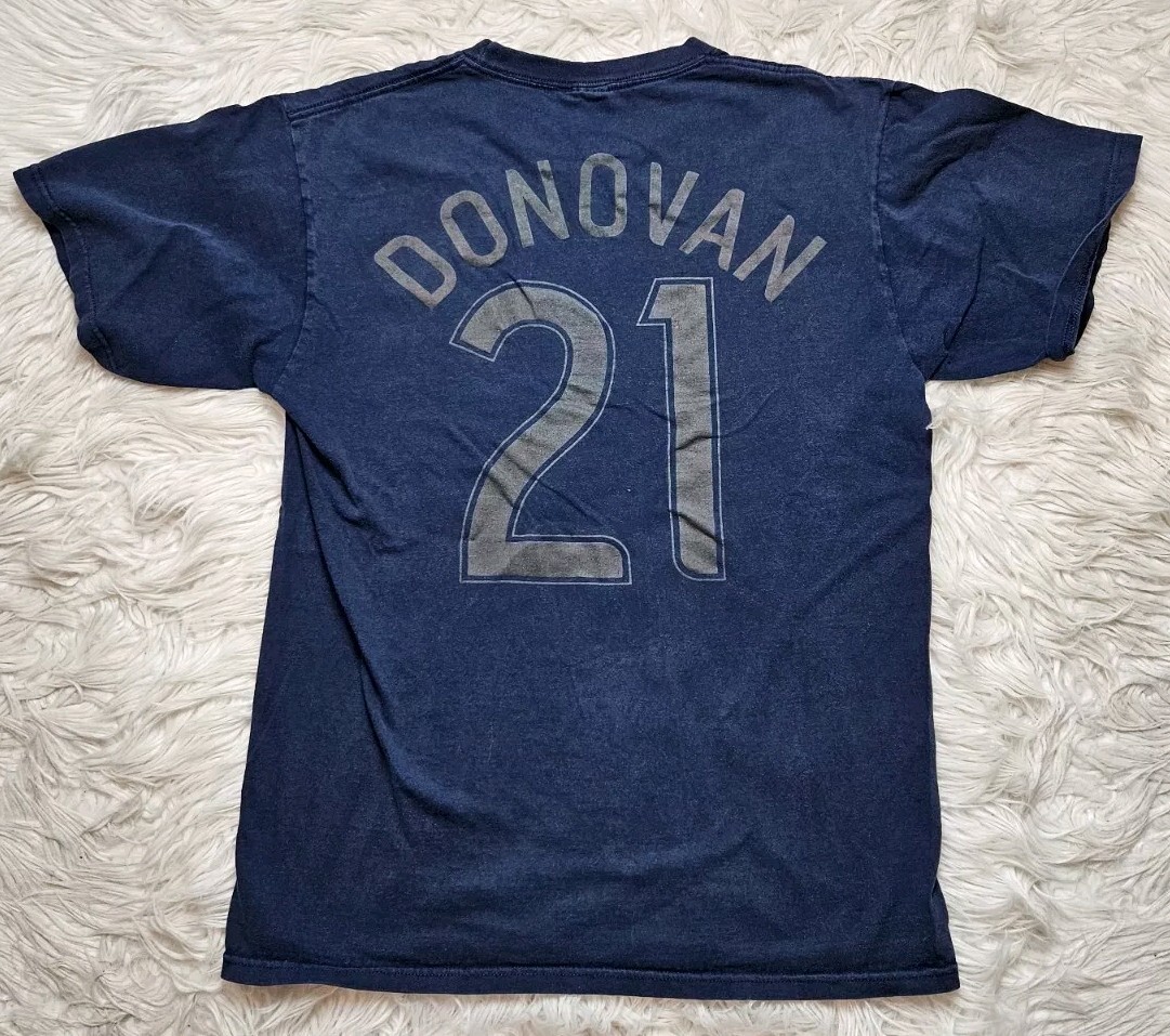 Y2K NIKE Team USA Soccer Landon Donovan 21 Double-sided T-Shirt See Pictures