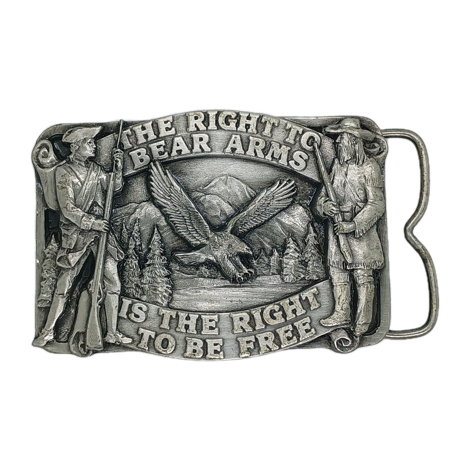 Buckle: “The Right To Bear Arms Is The Right To Be Free” Commemorative Pewter