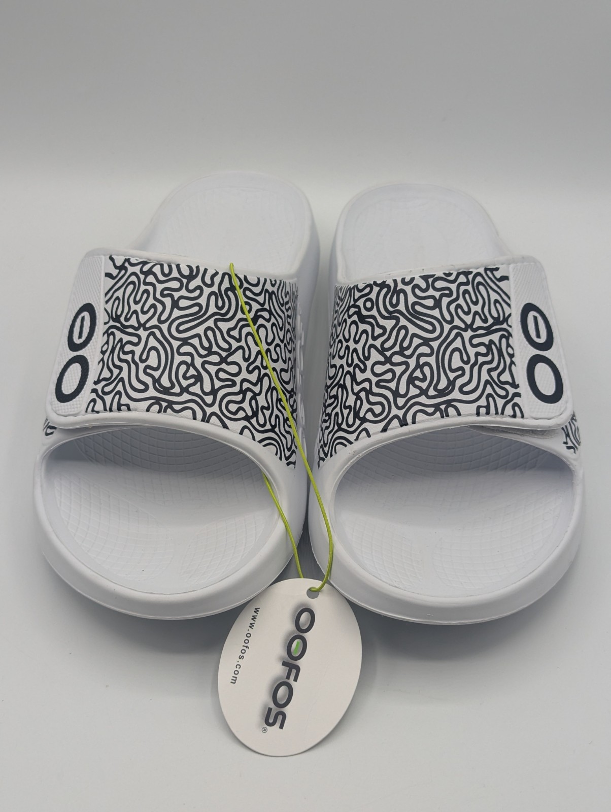 OOFOS OOAHH Sport Flex Limited Slides Men’s Size 10 White Labyrinth Black New