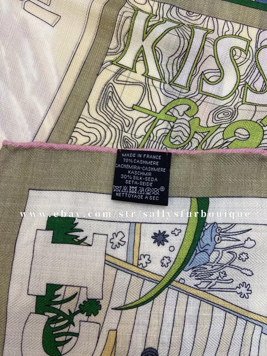 2026 Sallys 70% Cashmere 30% Silk Wrap Scarf Travel Print Double Face Shawl 53″