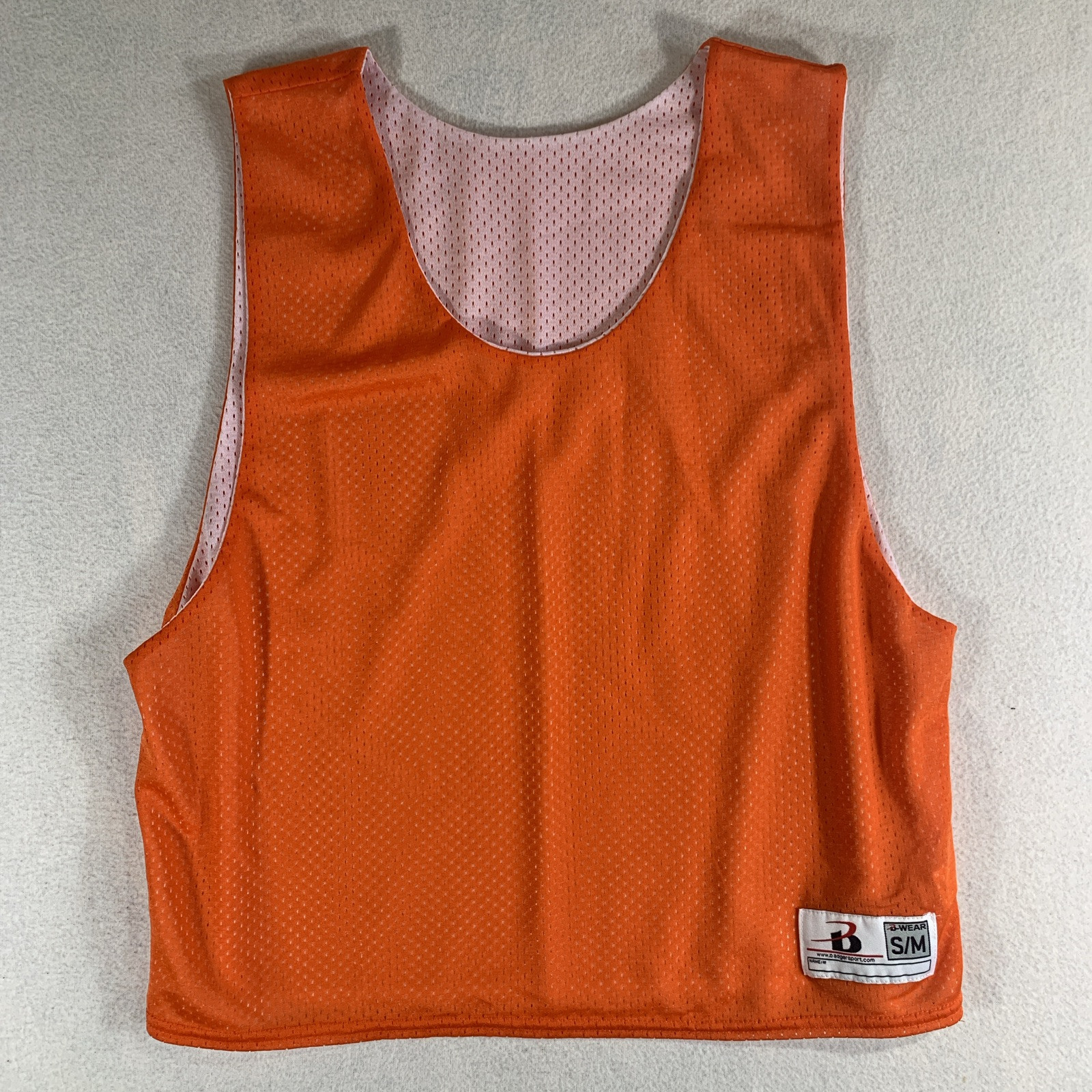 Badger B-Wear Mesh Tank Top Jersey Reversible Orange & White Small