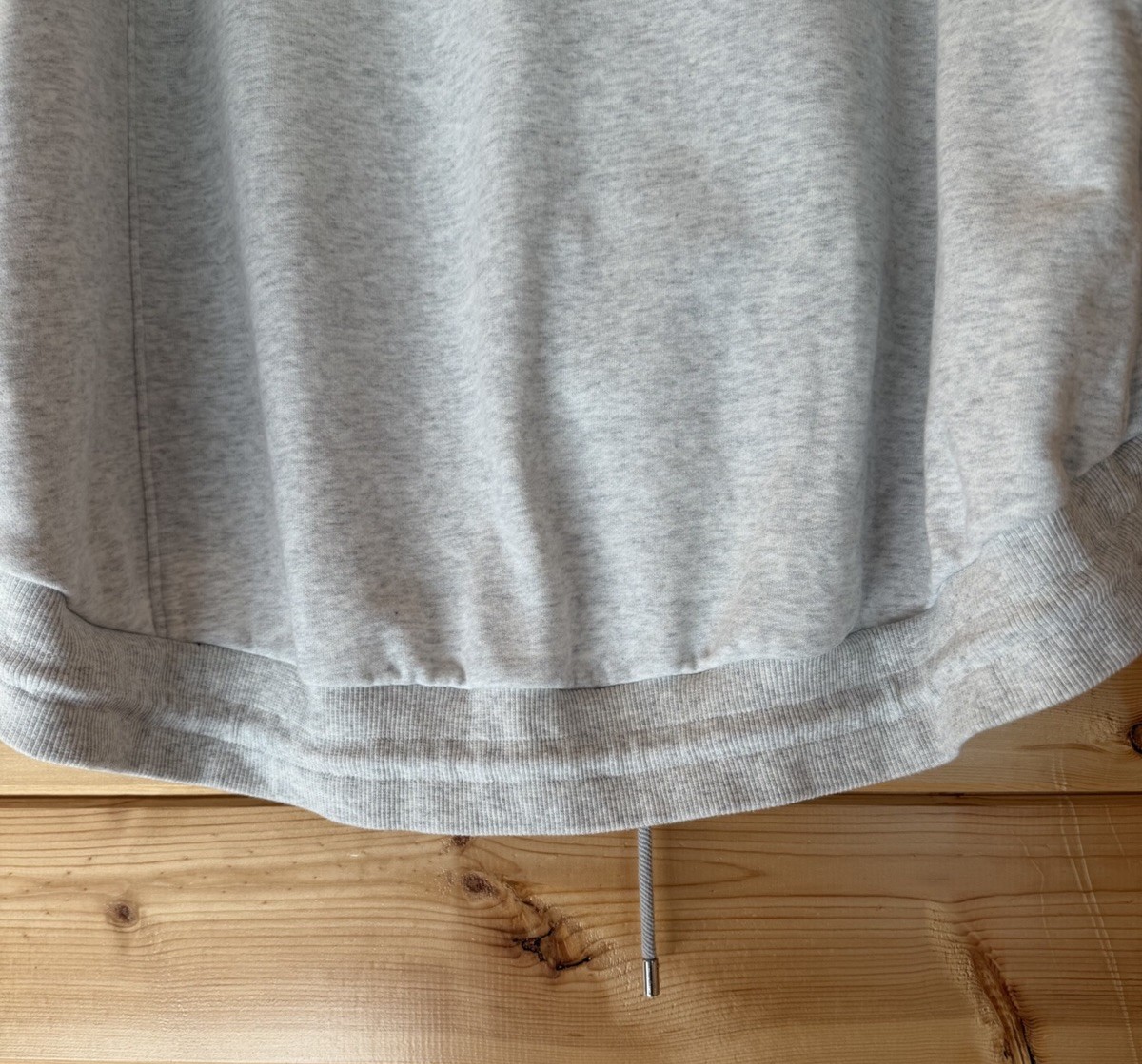 Nap Loungewear Gray Drawstring Hem Cotton Pullover Sweatshirt Cozy Hi Low Sz Lg