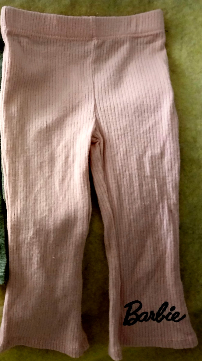 BARBIE PINK*GRAY & WHITE PANTS OUTFIT/HEART-SIZE 12 MONTHS-NEW WITH TAGS