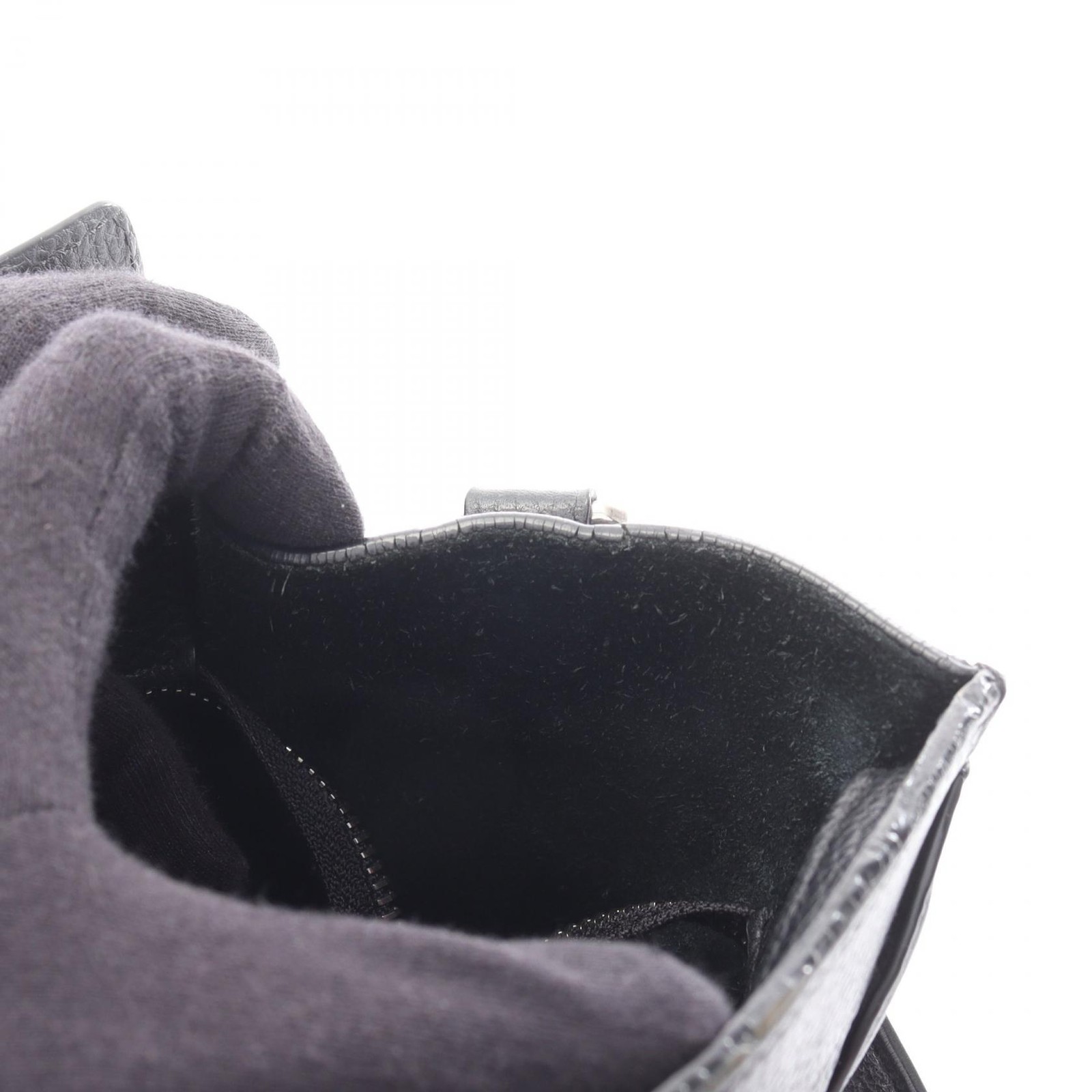 CELINE Luggage Nano Shopper Shoulder Crossbody Handbag 168243 leather Black Used