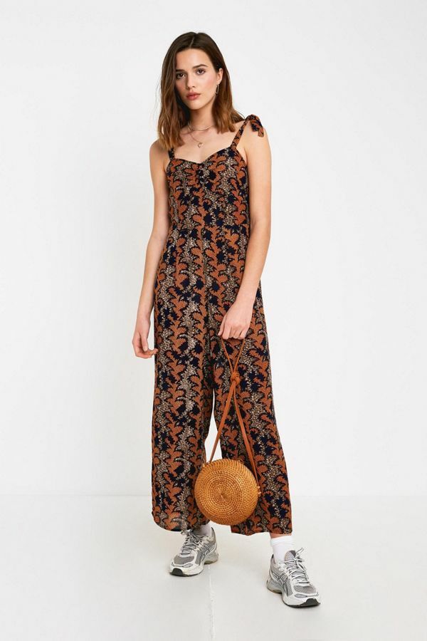 Urban Outfitters Jumpsuit Romper Floral 90s Fall Harvest Cottagecore Homestead
