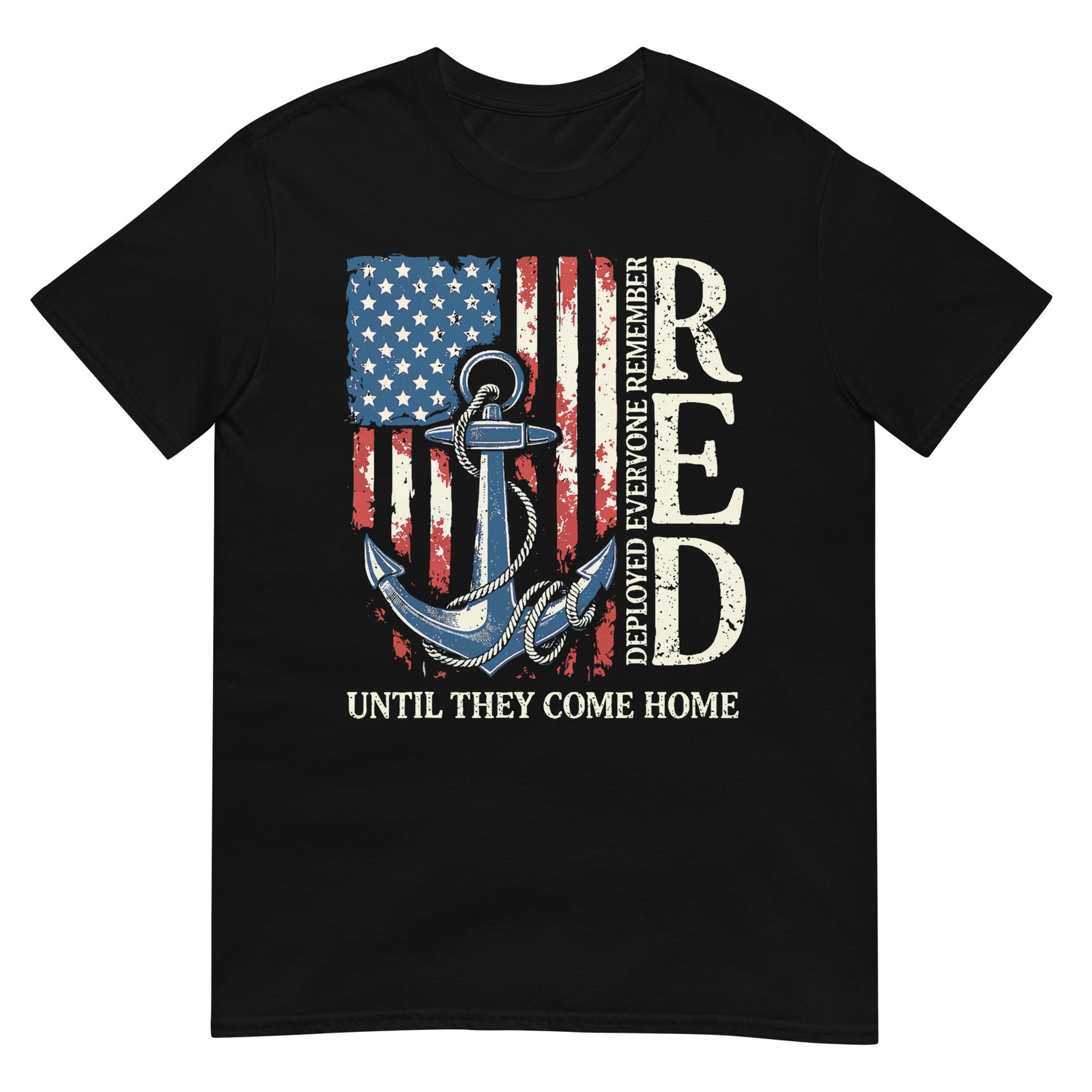 Red Friday Military Support Patriotic Anchor Design T-Shirt