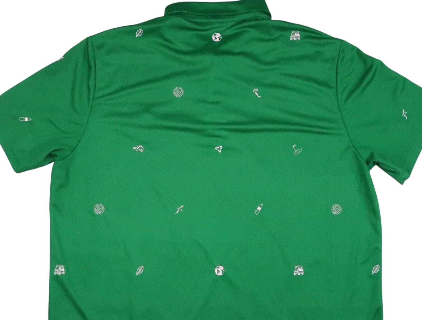 $95 ADIDAS Golf monogram embroidered recycle logo xxl ht6845 polo shirt emerald