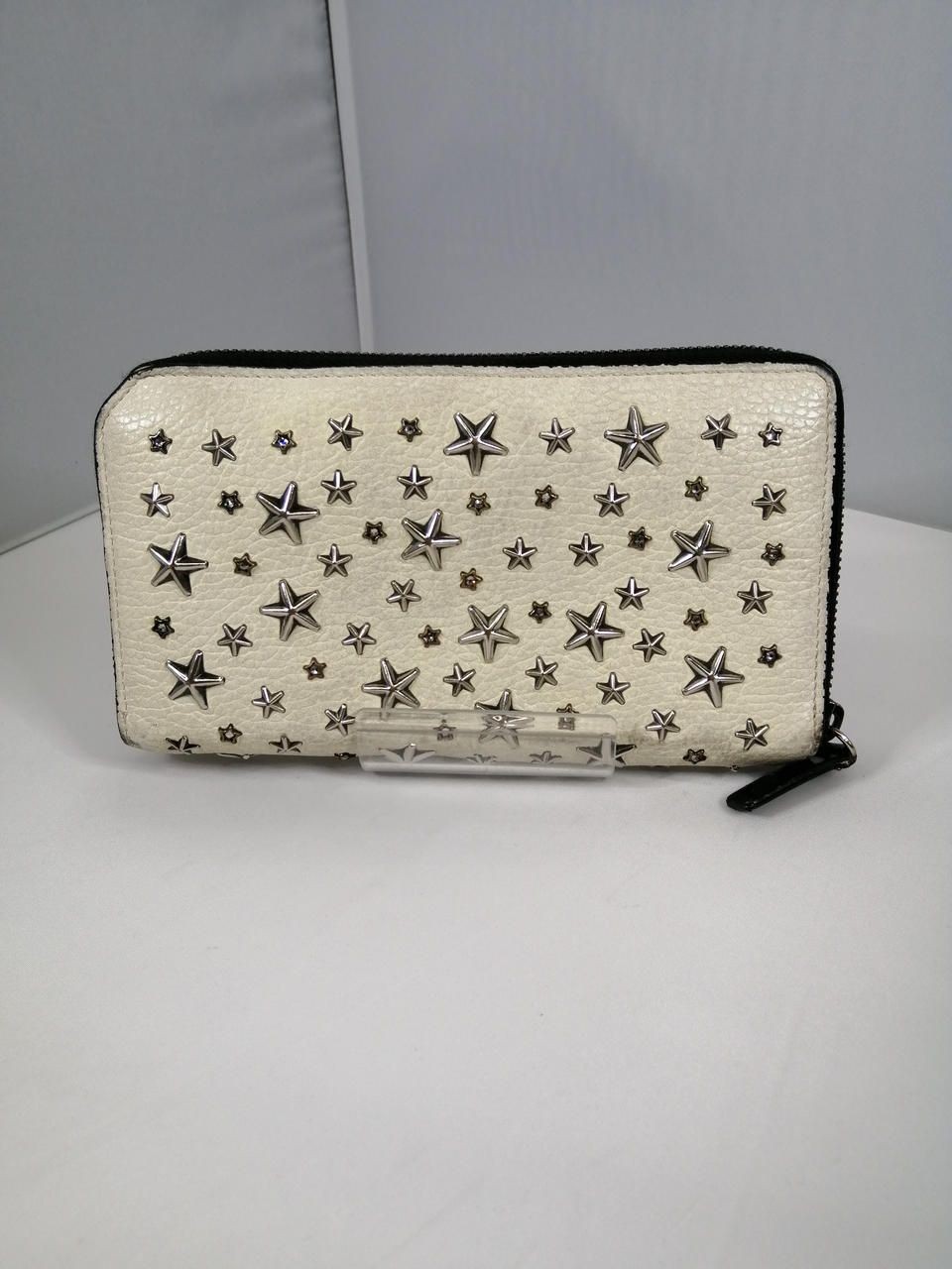JIMMY CHOO Star Studded Round Zipper Long Wallet 1xk2db Used
