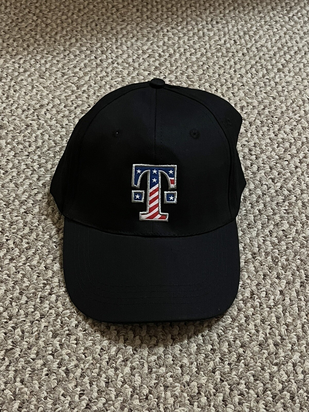 T-Mobile Tuesdays Baseball Cap Hat Black w/ U.S.A. Flag / Camo Patriotic Design