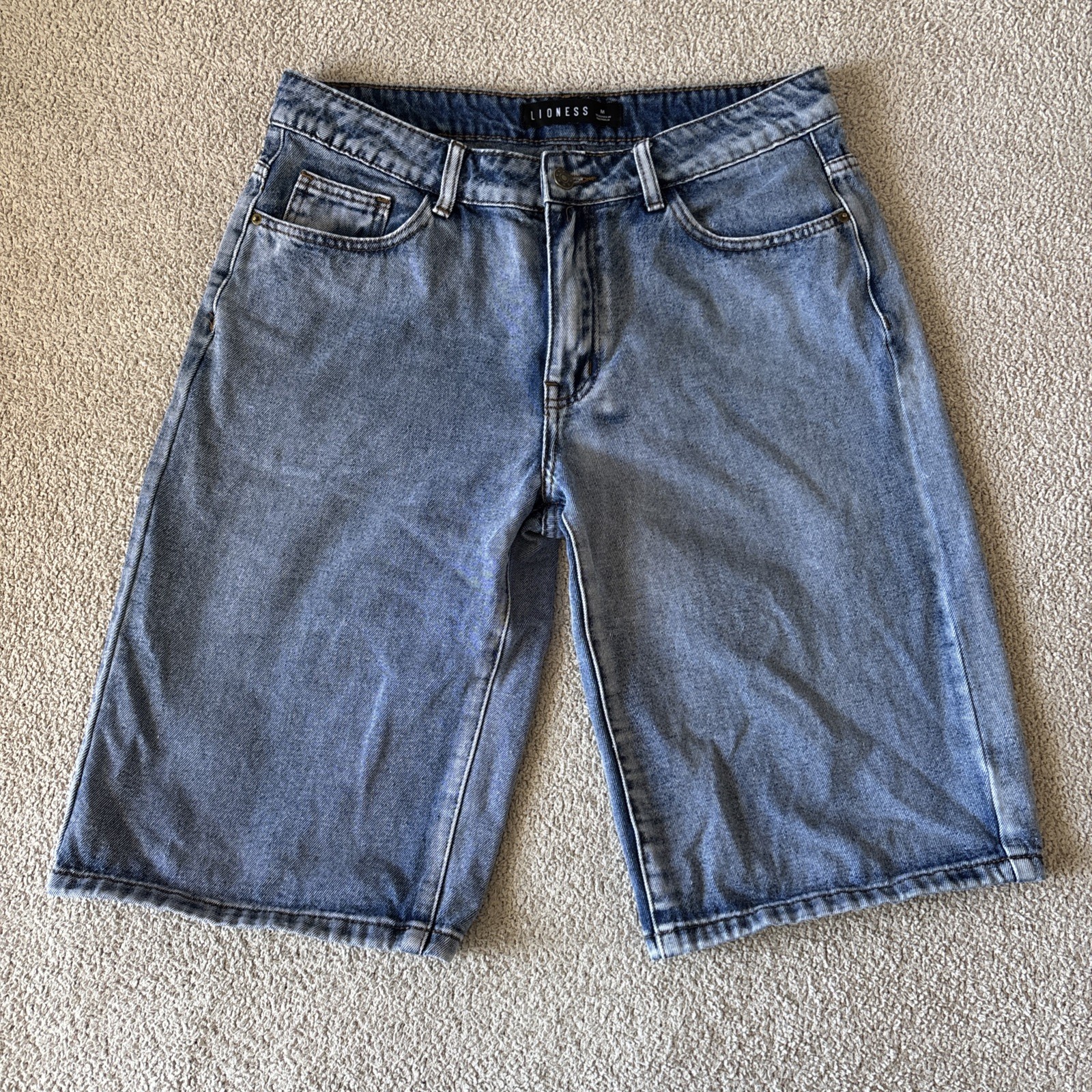 Urban Outfitters Lioness Denim Jorts Wom M Y2K Baggy Skater 31×12 Mild Pink Tint