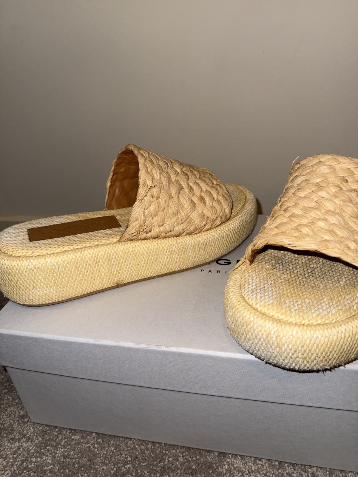 Clergerie Paris Women’s Platform Sandal Ajoe Raffia EU38.5 US8