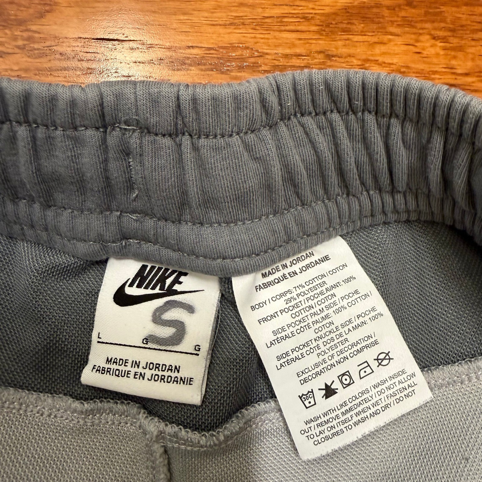 Nike Tech Fleece Joggers Sweatpants Mens Large 26″ Light Gray DD5293-077 Gym