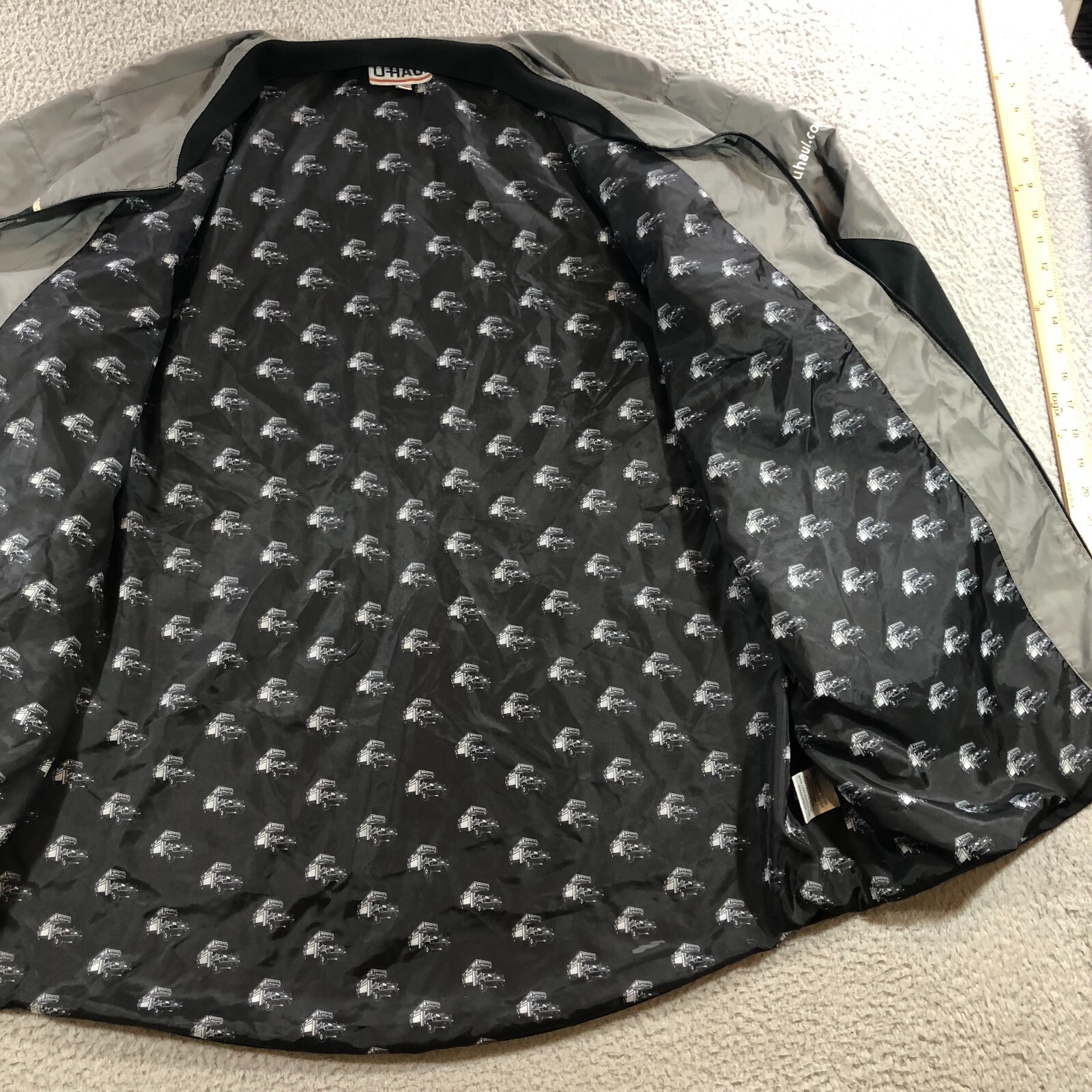 uhaul fullzip jacket mens 2XL black gray logo