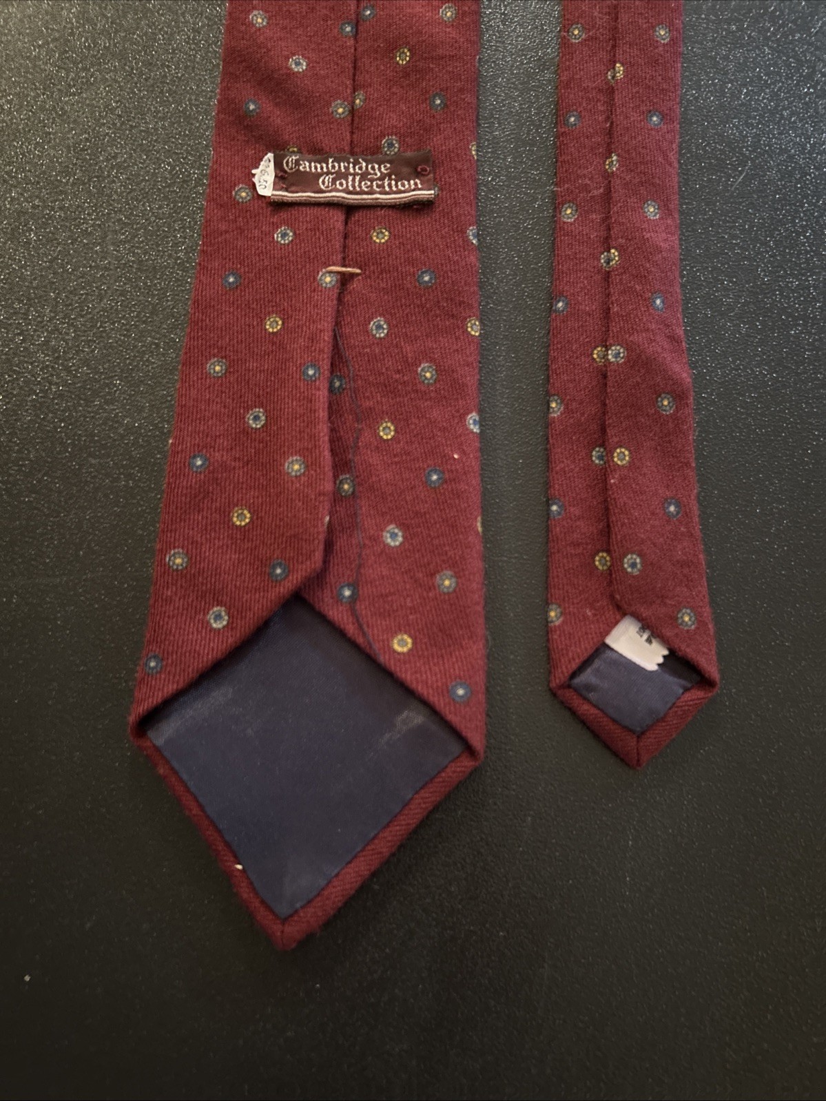 Vintage Cambridge Collection Wool Tie Foulard USA Necktie 53 X 3.25