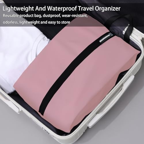 Shoe Bags for Travel Large Capacity Oxford Fabric 16.5 × 9.8 Inches Pink