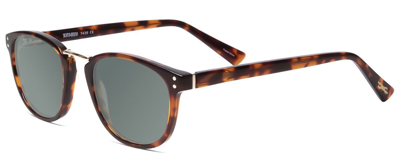 Scott&Zelda SZ7436 Unisex Polarize Sunglass Oval Tortoise Brown Gold Silver 49mm