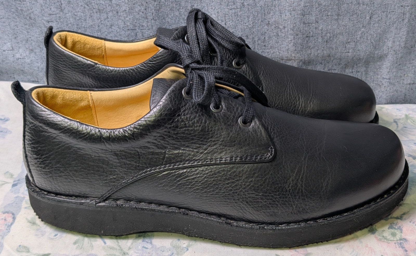Samuel Hubbard Free Men’s 11.5 Black Leather Oxfords Vibram Shoes M1100 Portugal